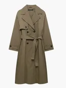 Classic Double-Breasted Trench Coat  -Timeless Elegance