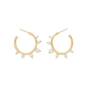 Amorphous Pearl Bead Hoops / Large
