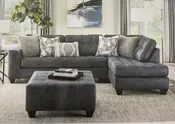 Albany 2127 Crow Pewter 2-Piece Sectional with Right Chaise