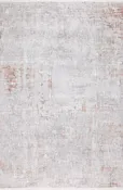 Abstract Cream Rug with Brick Orange and Earth-Tone Accents - KAI 301