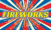 3′ x 5′ Flag – Fireworks Burst