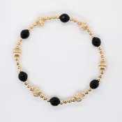 Black Agate Beaded Bracelet