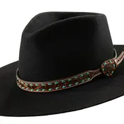 3D Brown 3/4"-1/2" Scroll Embossed Heart Buck Lace Hatband