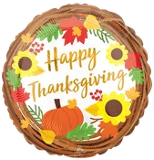 0043384 – 18″ Thanksgiving Pumpkin & Sunflowers