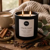 Chai & Cream Fall Candle | 11 oz. Matte Black Jar