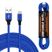 10FT USB Cable For IOS In Blue -SKU:DC35-8P10FTBL