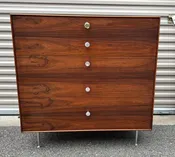 1950s George Nelson Herman Miller Rosewood Thin Edge 5 Drawer Chest Original Label (Alternate Pick Up Required