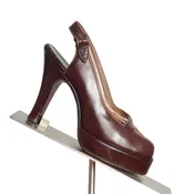 1940s Brown Leather Platform Shoes, Size-6 1/2