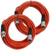 25 Ft XLR Microphone Cables - Red