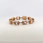 14kt Rose Gold Morganite and Diamond Bracelet
