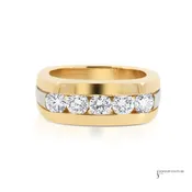 14KT Two-Tone Gold Men's Lab-Grown Diamond Statement Band Ring