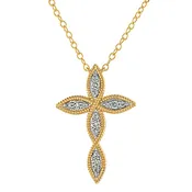 10K Gold Diamond Cross Pendant
