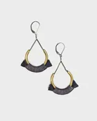 Boet, Small Crest Earrings, Charcoal Blue