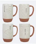 CERAMIC TERRA COTTA DESIGN MUGS WITH INSPIRATION