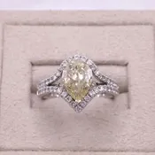 14kt White Gold 1.81ct Fancy Yellow Diamond Engagement Ring