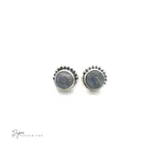 5mm Gemstone Studs With Half Bead Design