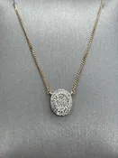 10K Rose Gold Circle Diamond Necklace