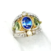 Platinum, 18kt and Tanzanite Diamond Ring — Van Dell Jewelers