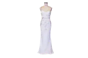 Thin Strapped Shirred Bodice Gown