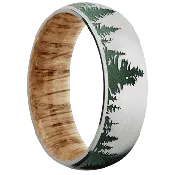 14K White Gold + Anglesatin Finish + Natural Oak