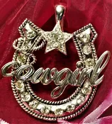 Austrian Crystal Cowgirl Horseshoe Pendant