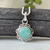 Amazonite Gemstone Sterling Silver Pendant