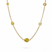18K Yellow Gold Fancy Yellow Diamond Slice Necklace