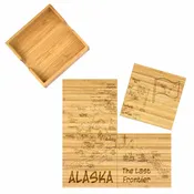 4-Piece Alaska Puzzle Coaster Set with Case