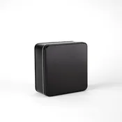 154x154x71mm Black Matte Square Tin