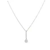 14K White Gold Round Shape Diamond Halo Pendant  (.10ctw)