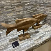 2pc Set Wooden Fish On Stand ACCESSORIES 14w3d9h