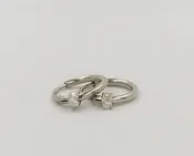 .03 CARAT CERTFIED LAB GROWN DIAMONDS STERLING SILVER RHODIUM PLATED 12 MM EARRINGS HOOPS