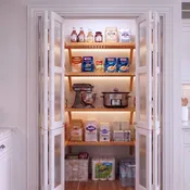 4-Shelf Compact U-Shaped Walk-In Kitchen Pantry Kit (Fits 5 ft. x 5 ft. to 5 ft. x 6 ft.)