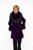 Deep Purple Sheared Mink Walking Coat