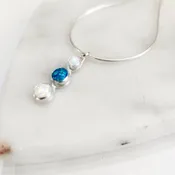 Opal Trio Necklace – Luna Flame | The Chromalight Collection