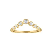 14KT GOLD DIAMOND BEZEL CHEVRON RING