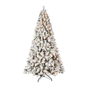 108' Flocked Pre-Lit Christmas Tree with Warm Lights | OROA