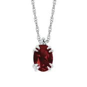 10KT .02CT (1)DIA/7X5 OV GARNET PEND