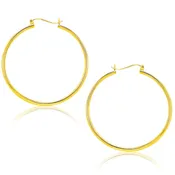 10k Yellow Gold Polished Hoop Earrings (1.5x40mm)