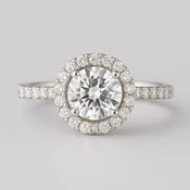 Angelic Halo – Natural Diamond Engagement Ring in 18K White Gold — Cortes