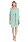 2Pc Jacket Dress with Necklace