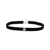 CZ Star Black Velvet Choker Necklace
