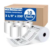 (10 Rolls) 3 1/8" x 230' Thermal Paper Receipt Rolls (High Quality)