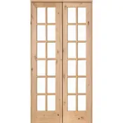 12 Lite French Pine Interior Clear Glass Door