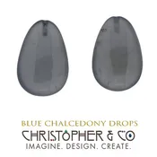 Blue Chalcedony Drops 12.11 ct — Custom Artisan Jewelry | Unique Gemstones | Christopher & Co.