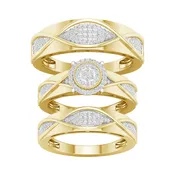 10K 0.50CT DIAM TRIO SET