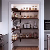 4-Shelf Compact L Shaped Walk-In Kitchen Pantry Kit (Fits 4 ft. x 4 ft. to 4 ft. x 5 ft.)