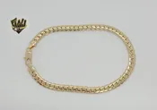 (1-0028) Gold Laminate - 6mm Curb Link Anklet - 10" - BGO