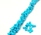 3-6mm Sleeping Beauty Turquoise Chips, Approx. 82 tiny natural chips on 8in. st.