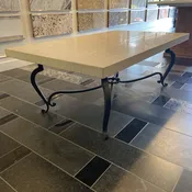 Shop: French Limestone on Antique Iron Base — Adamo Stone Design